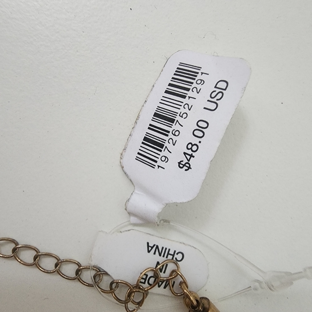 NWT Free People Brandy Pendant Necklace Black Brow Gold - Picture 7 of 8